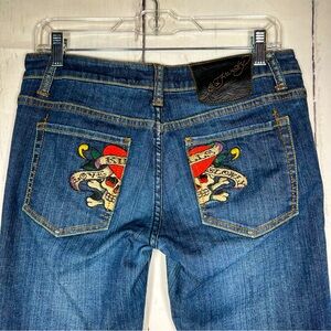 Ed Hardy Jeans by Christian Audigier “Love Kills Slowly” Y2K Denim Jeans Size 28